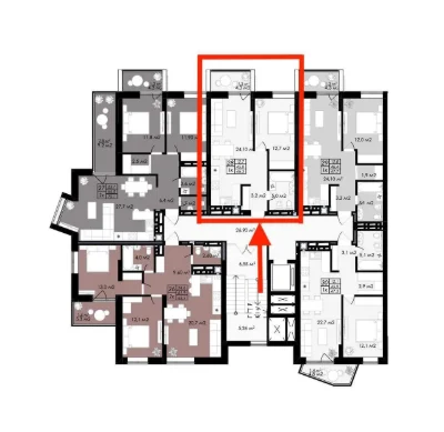 Стильная 1-комнатная квартира 46 м² на ул. Стрийской: кухня-