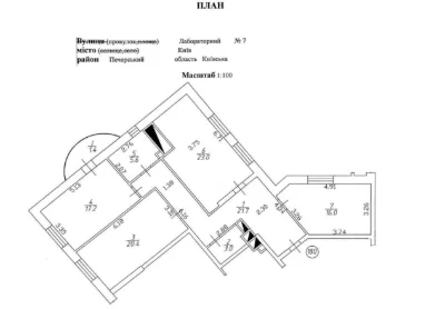 3-bedroom apartment 108.3 sq m, unfinished, in the Alter residential complex