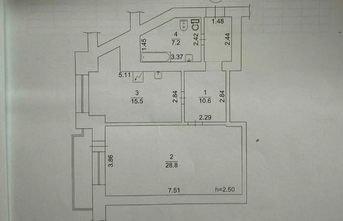 Бажана,30 спецпроэкт. 65м.кв.цегла. без %.
