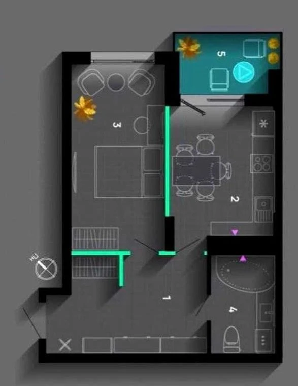 Sale of a 1-bedroom apartment in a completed building