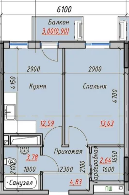 Черемушки 1-ком. квартира 39 м2 Рассрочка, которая не кусает