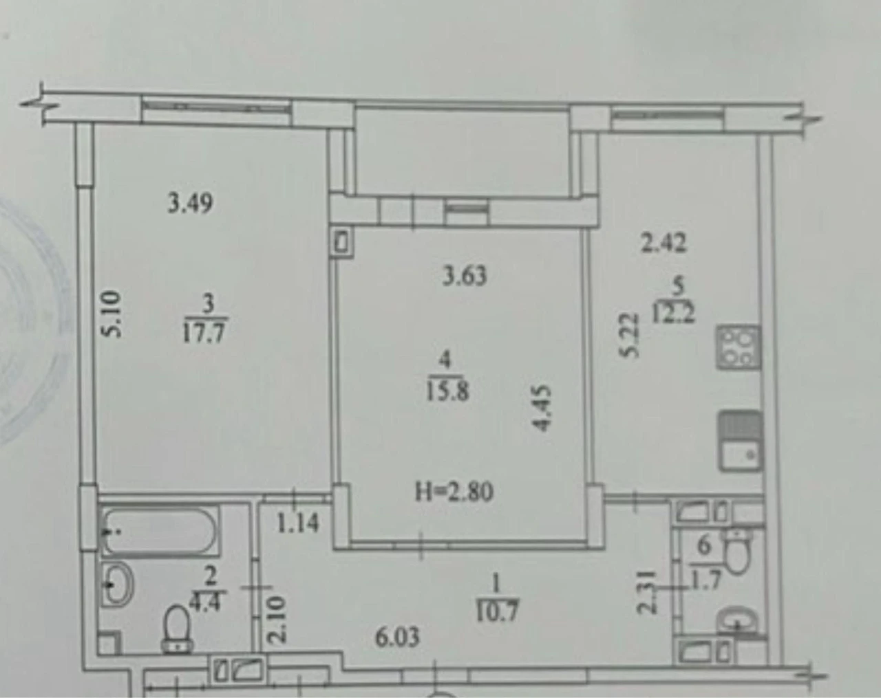 For sale 2-room apartment in Prolisok residential complex, M Palats Sportu