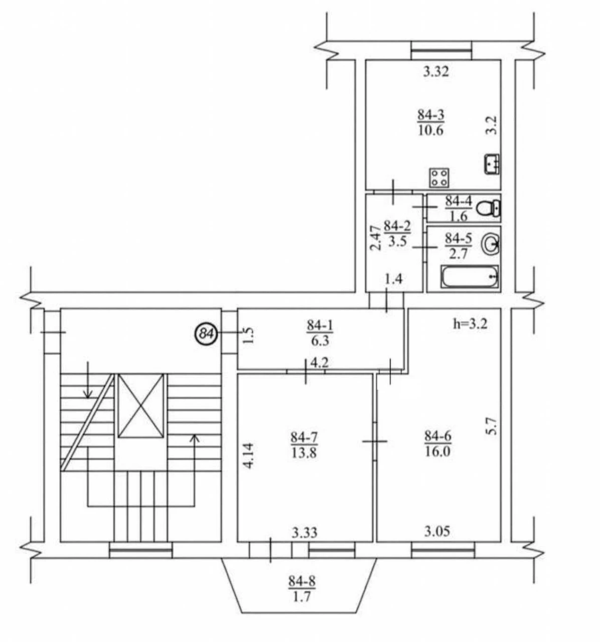 Продаж 2-к квартири  56 кв.м. вул. Деревлянська 12/42 під ре