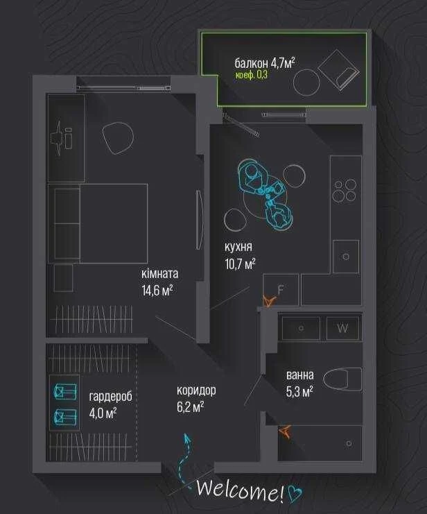 Urgent: 1-bedroom apartment in the city center