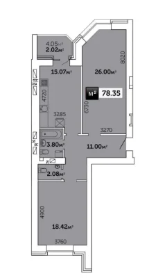 Spacious 2-bedroom apartment for sale in the Gvardyiske residential complex