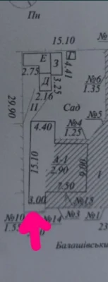 Нагорка, продам полдома 2к, 44кв.м. 3сотки печерський узвіз
