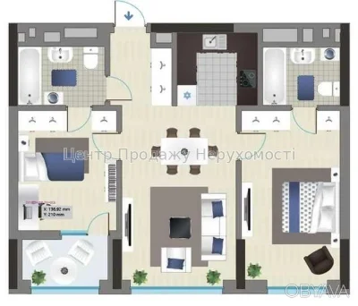 2-комнатная квартира, 67,7 м²