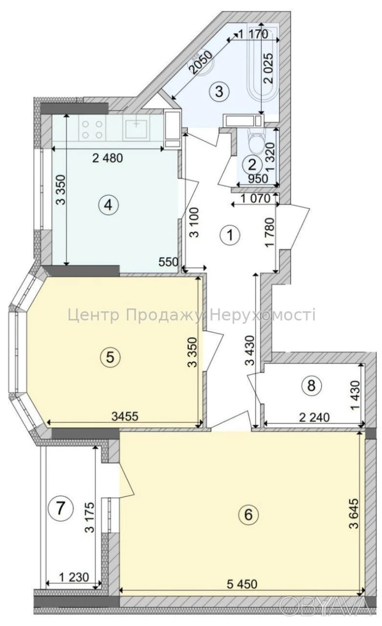 2-room apartment, 60 sq.m.