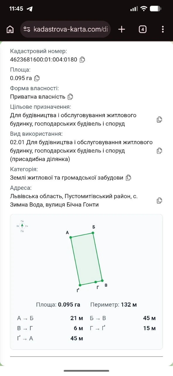 Land Plot Zimna Voda, ul. Bichna Honty
