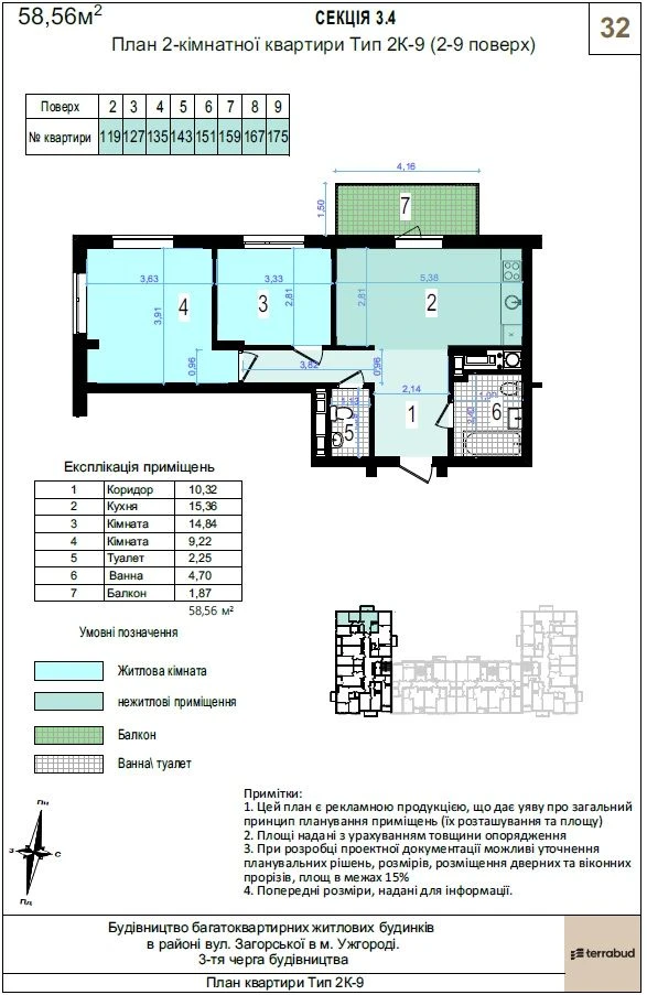 Apartments for Sale from the Developer - 58.56 m2
