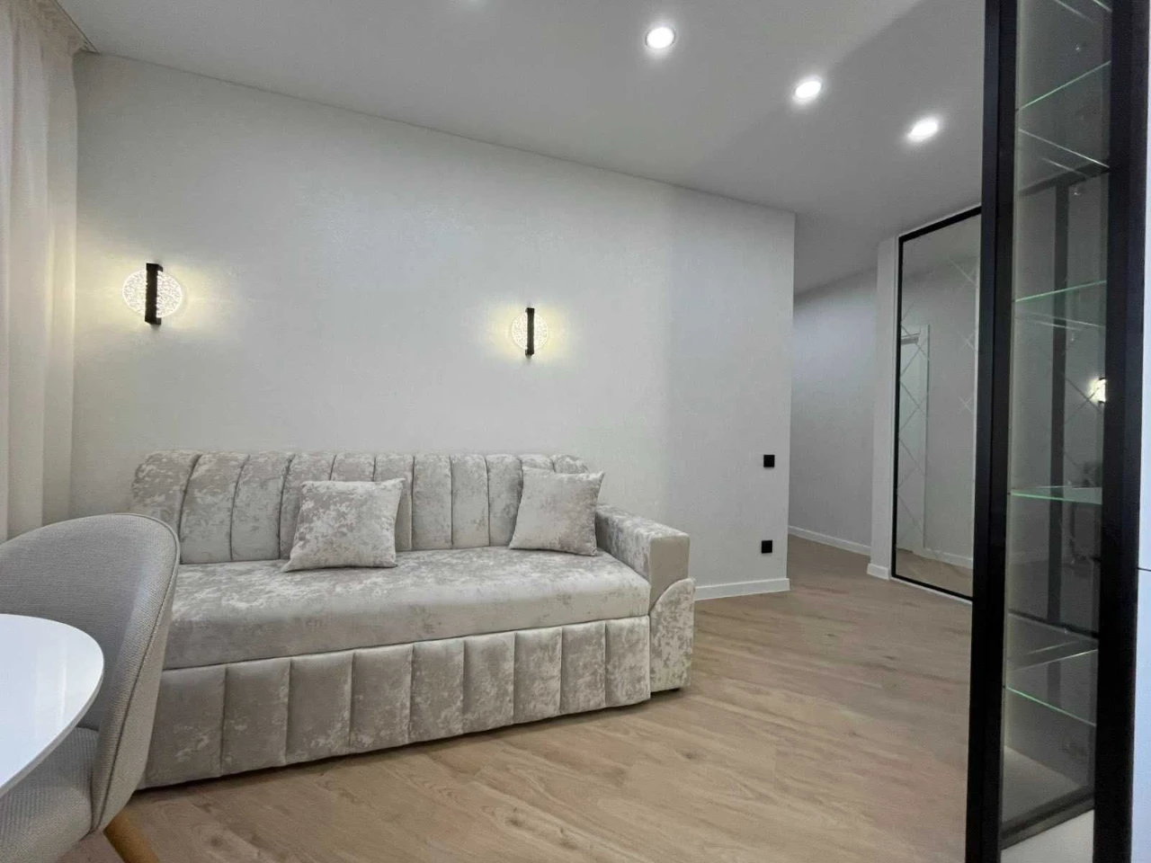1-bedroom apartment with a view of a park area