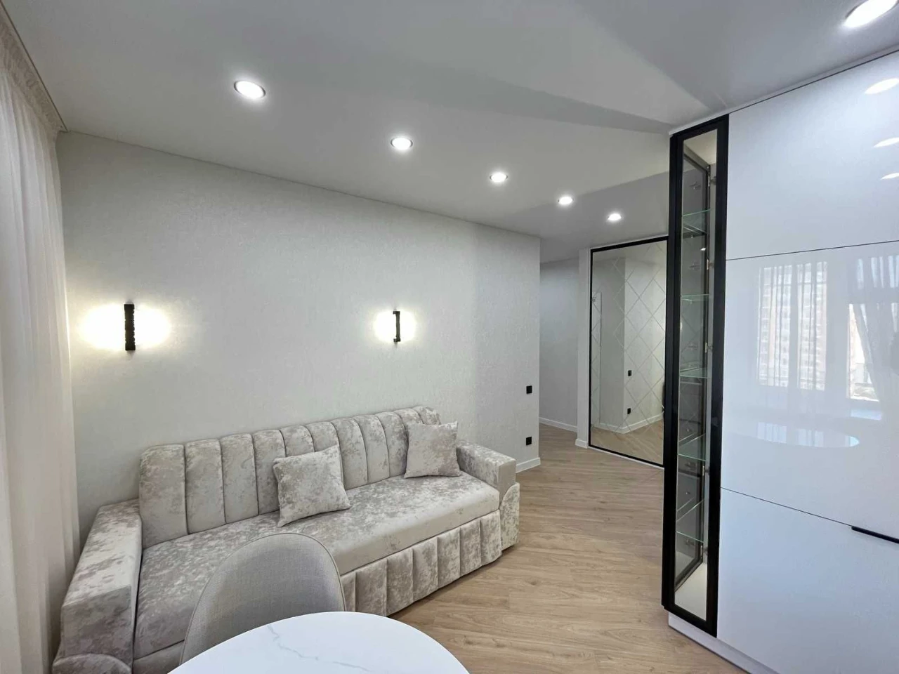 1-bedroom apartment with a view of a park area