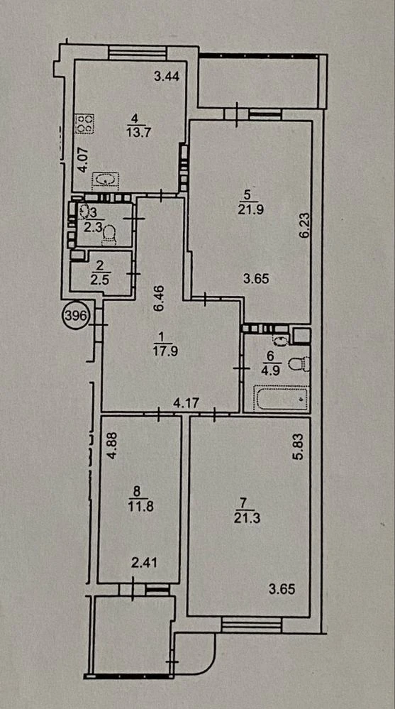 Apartment in the Minister District | 3 rooms | 107.7 m² | KonDatyuka, 7