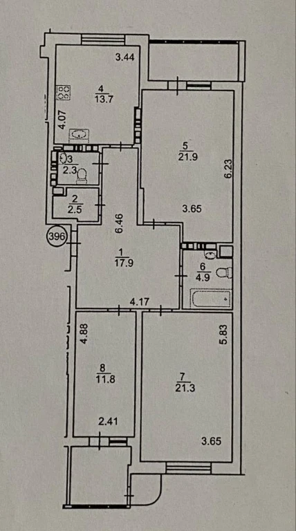 Apartment in the Minister District | 3 rooms | 107.7 m² | KonDatyuka, 7