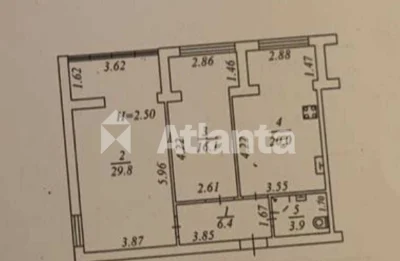 Низкий этаж, 2 комнаты, Парковая. Кирпичный дом с газом