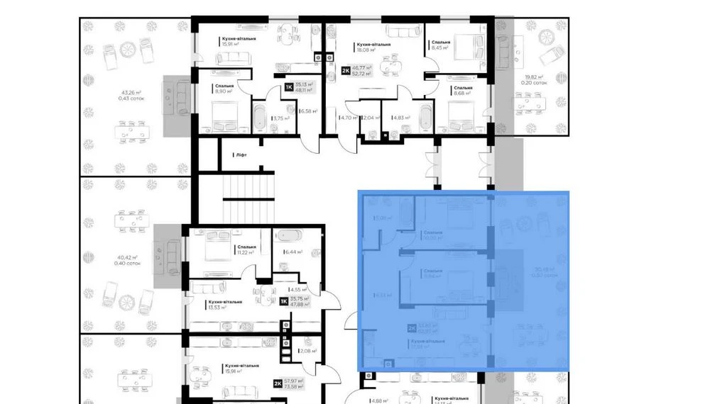 2-room apartment for sale in Silent Park residential complex, Orlyka St. Lev Devel