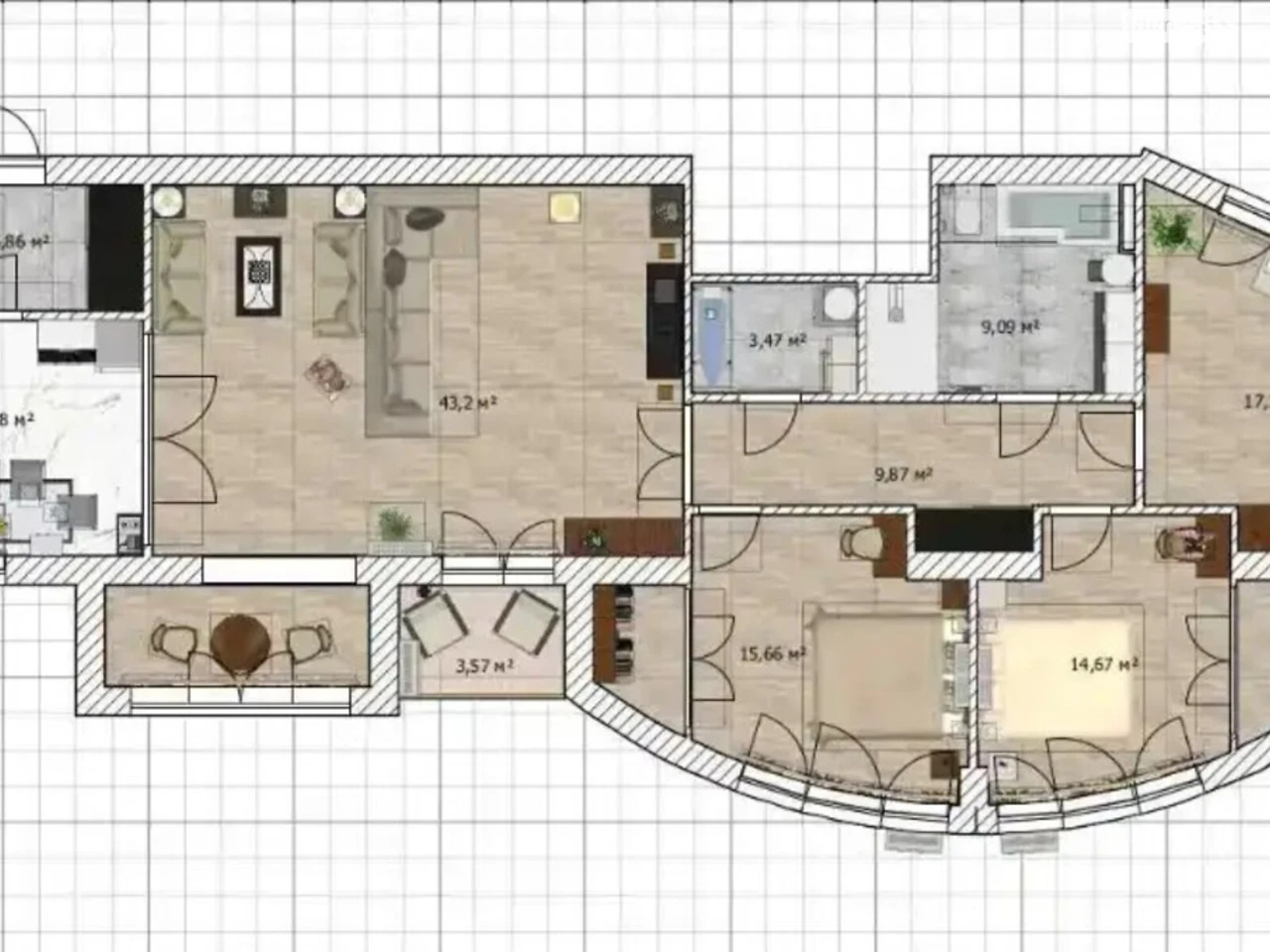 Sale of Spacious Four-Room Apartment