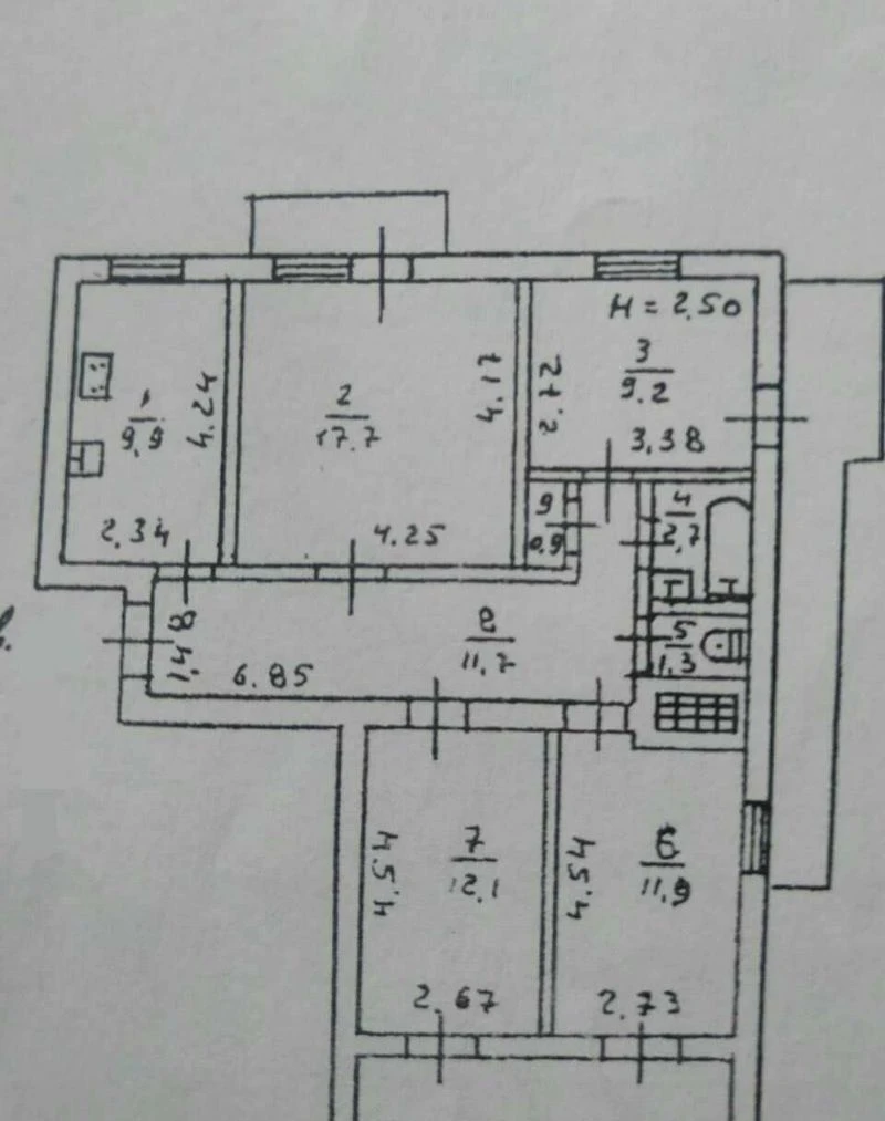 Продам квартиру 85м,  кирпичный дом,ул,Посмитного/7 Фонтана