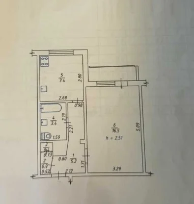 Продажа 1-комнатной квартиры на Алмазном. Готовый вариант для проживания. 4 из 9 этажей