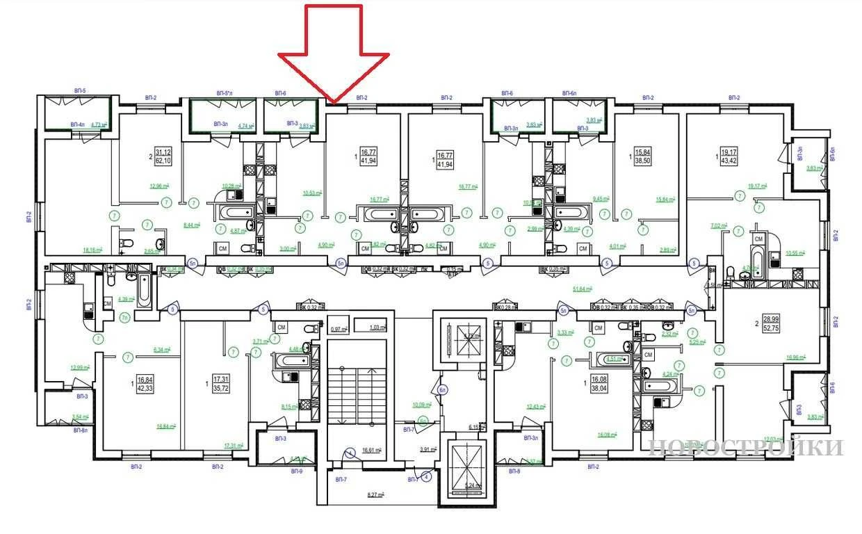 Apartment with a view, 42 sq m, in a new building, ЖК ГИДРОПАРК MV