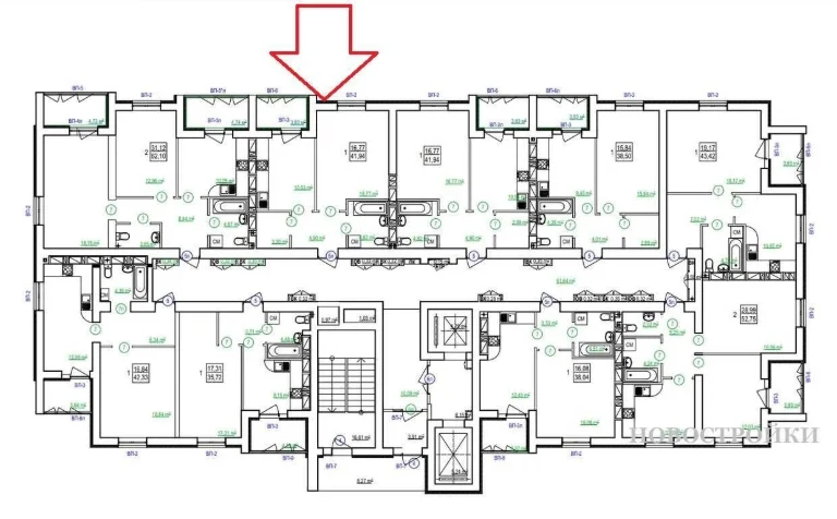 Apartment with a view, 42 sq m, in a new building, ЖК ГИДРОПАРК MV