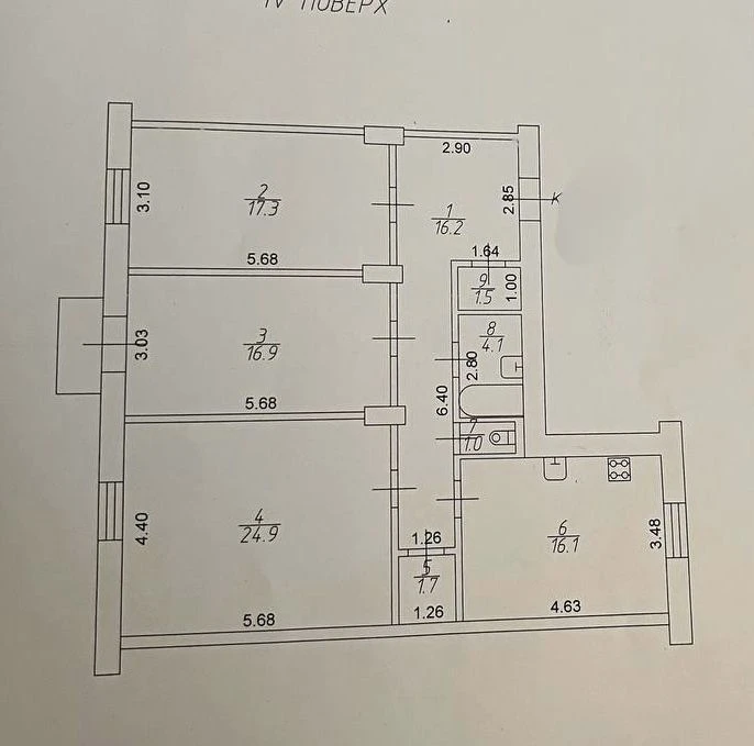 Продам 3-х комнатную сталинку