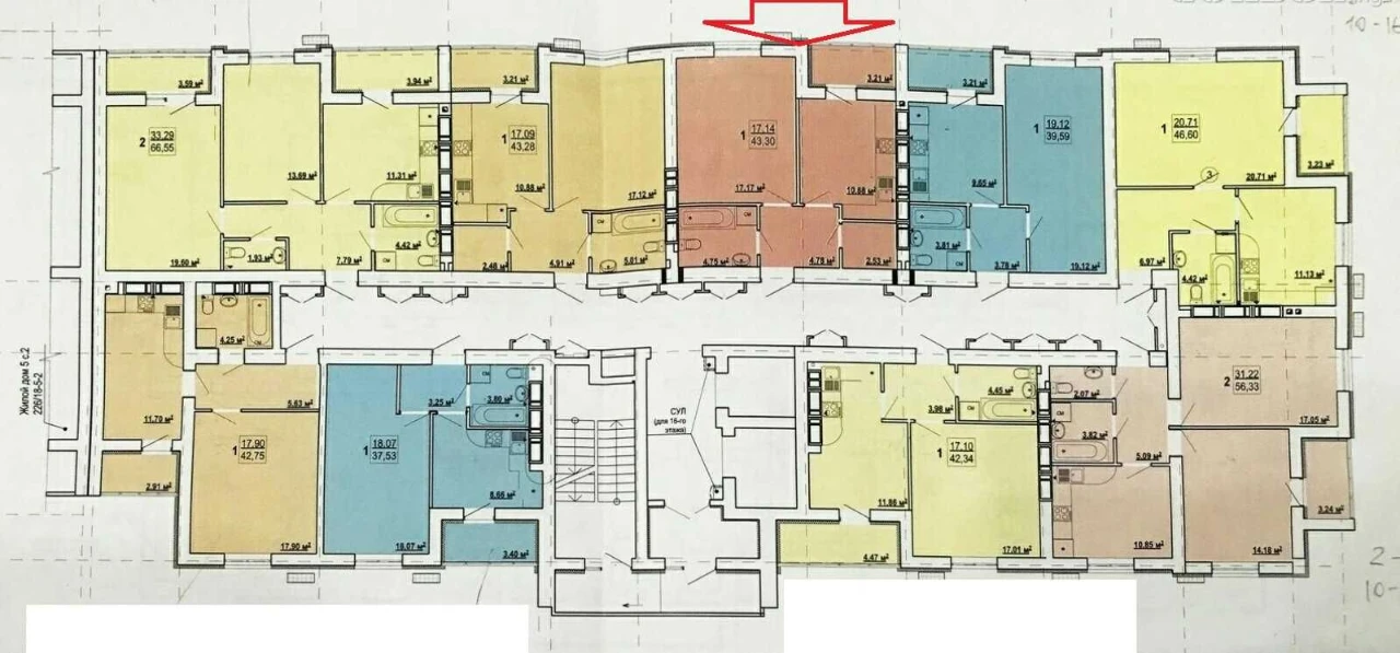 For Sale: Large 1-bedroom apartment, 44 sq m, in the HydroPark residential complex, Newстрой.