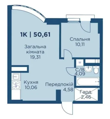 Spacious 1-bedroom apartment for sale in ЖК Листопа