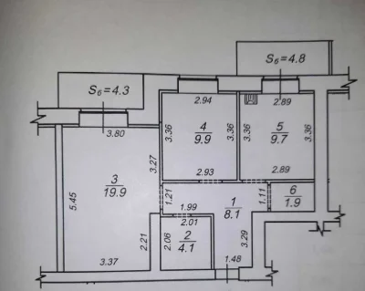 For Sale: 2-bedroom apartment in Lugansk, 15 (62 sq m), 3rd floor in a building with autonomous heating
