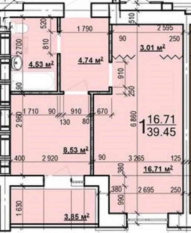 BEST OFFER 1-room apartment 39.5 m2 in New Town, Mira 3 residential complex
