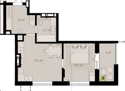 Продажа 1-комнатной квартиры в ЖК "Grey Fort" без комиссии