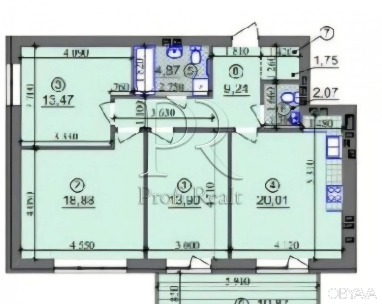 3-room apartment, 88 sq.m.
