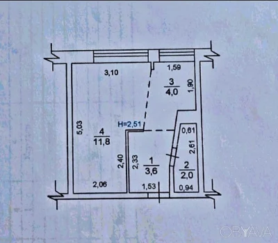 1-комнатная квартира, 21.40 кв.м
