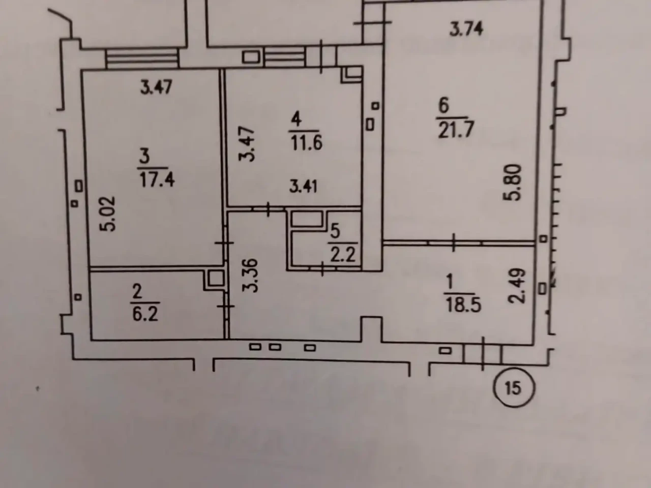 Rent 2-room apartment 84 m² on the 4th floor of a 15-story building.