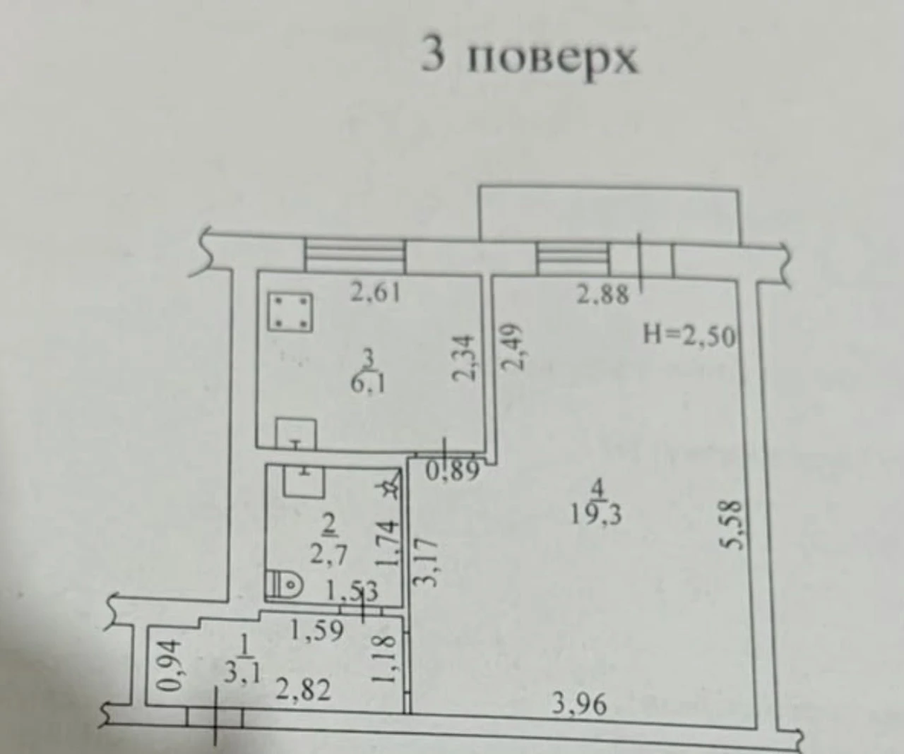 1-ком квартира на 5 ст. Б. Фонтана, с балконом, в хорошем жи