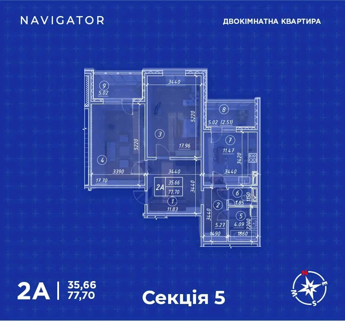 Пропонується  2-кімн. квартира в новому ЖК «Navigator», Балт