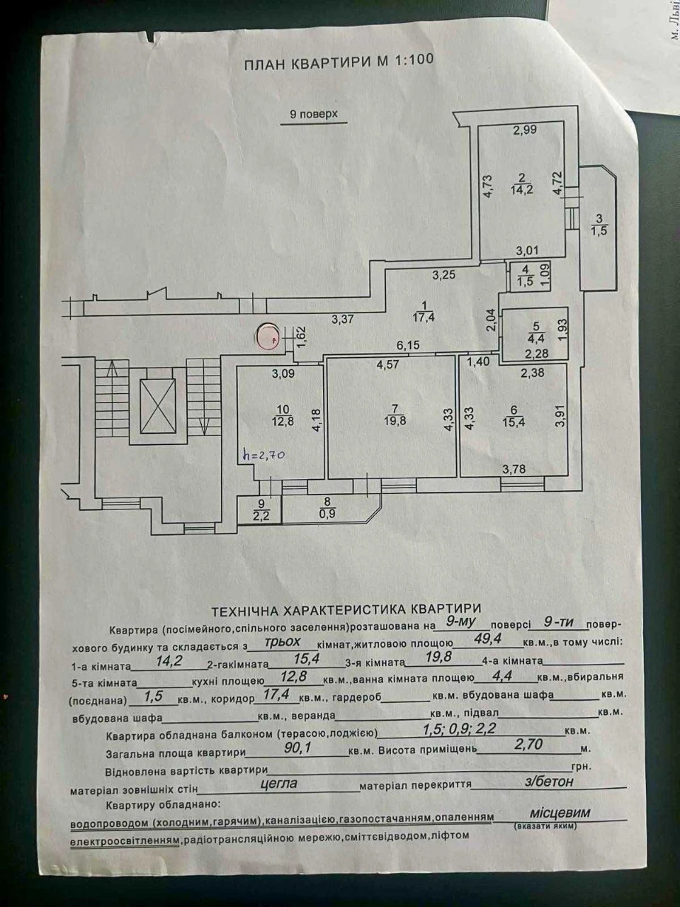 ‼️Продаж 3кімнатної квартири 90 м.кв. з виглядом на парк Пог