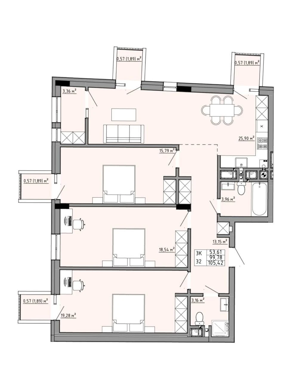Продаж великої 3 кімнатної квартири ЖК Family House вул Пили