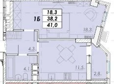 1-комнатная квартира в новом доме