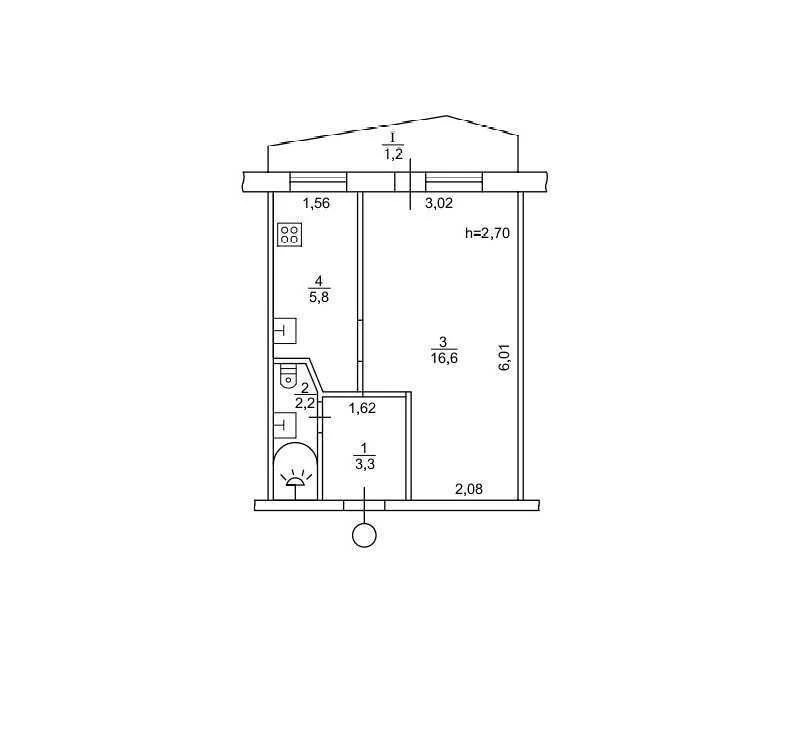 Sale of 1-room apartment 29 m², Vasylchenko St., 12