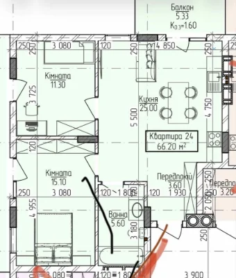 2 кімнатна квартира ЖК Home