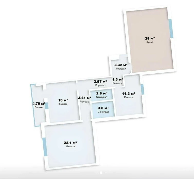 NO % Sales 3-room apartment 92 m2 residential complex "Grunwald"