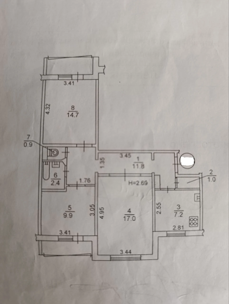 Rent 3-room apartment 70 m², Demeevskaya St., 55