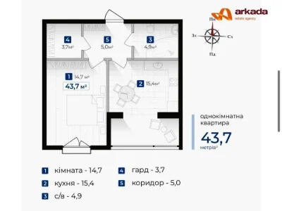 Apartment. Ivano-Frankivsk, Vynohradna Street