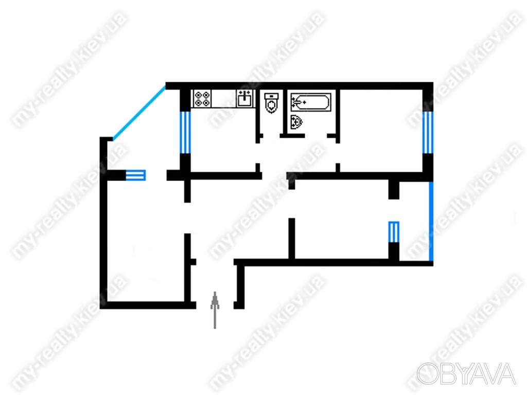 Rent one room in a 3-room apartment in the Pozniak area