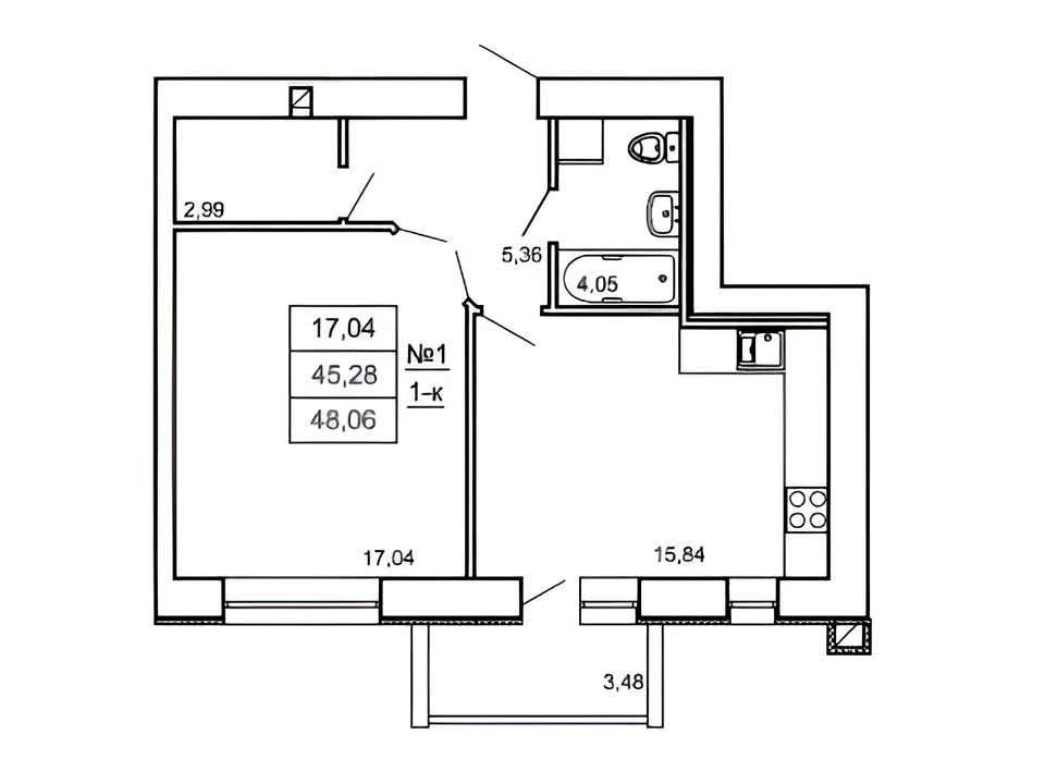 Apartment. Poltava, Sinnaya st.