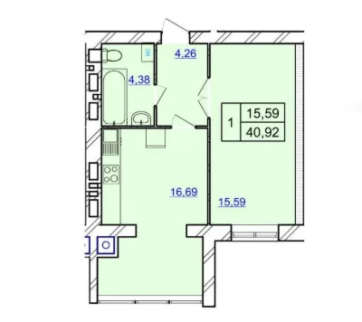 Sale of 1-bedroom apartment. Resale! Apartment on the market.