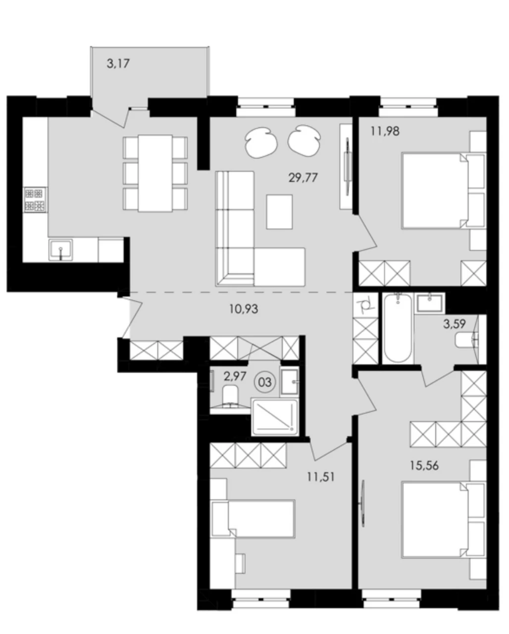 Продаж 3-кімнатної квартири в ЖК Avalon Yard, вул. Замарстин