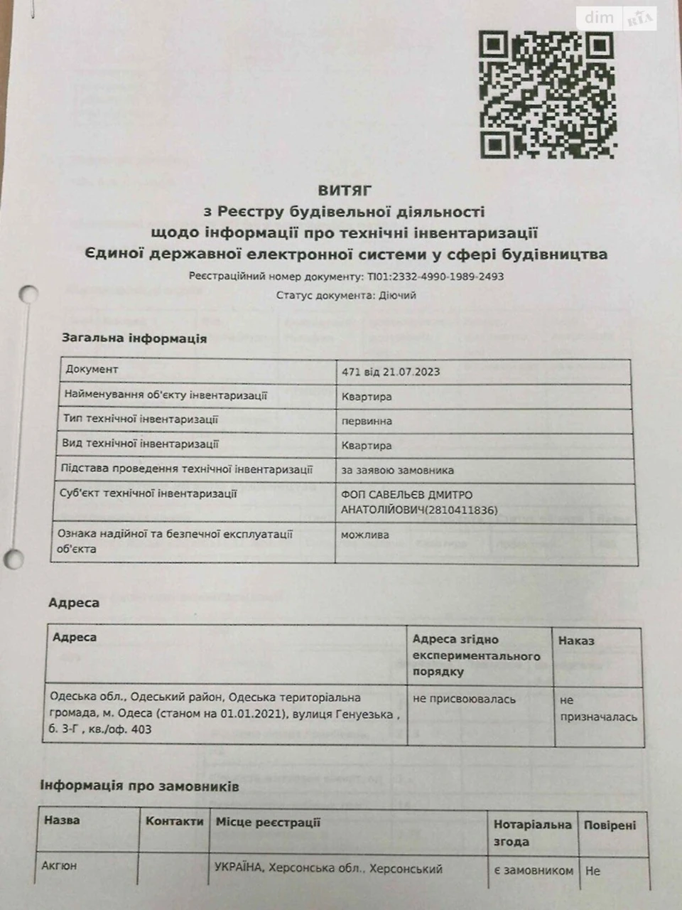 Продается квартира в Аркадии