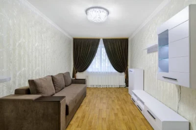 Sale of a luxurious 1-bedroom apartment in a new building with renovation and furniture on Prospekt Svobody (Prokof'yeva Street)